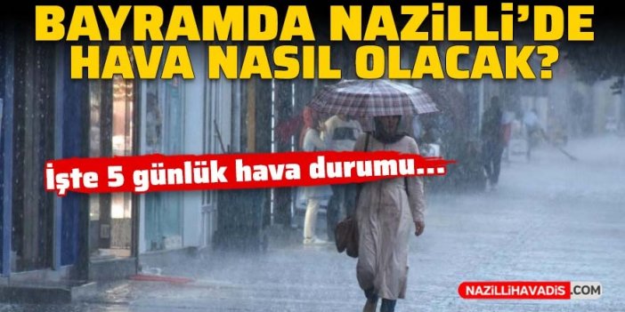 Son dakika Meteoroloji den Nazilli 5 günlük hava durumu raporu