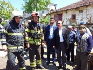 Doğan, Evi Yanan Vatandaşı Ziyaret Etti
