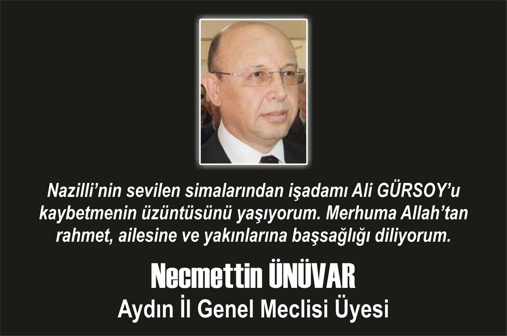 ALİ GÜRSOY VEFAT ETTİ • TAZİYE MESAJLARI 5