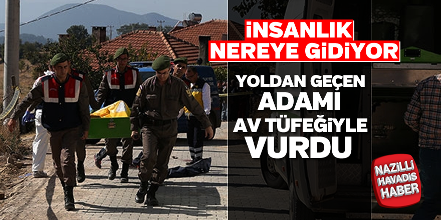 Yoldan geçen adamı av tüfeğiyle vurdu