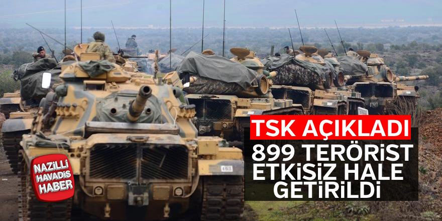 Zeytin Dalı Harekatı'nda 899 terörist etkisiz hale getirildi