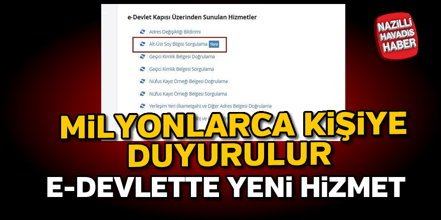 e-Devlette yeni hizmet