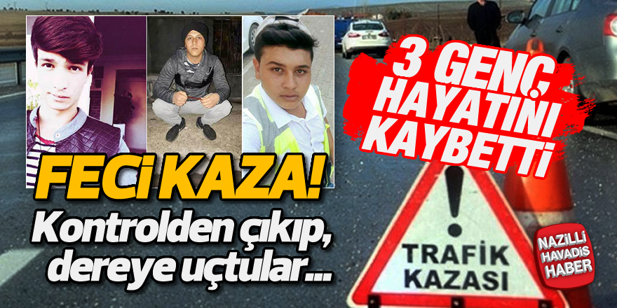 Kontrolden çıkan araç dereye uçtu, 3 ölü