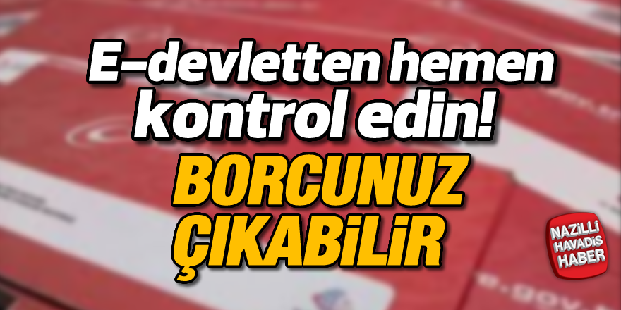 E-Devlet'ten hemen kontrol edin! Borcunuz çıkabilir