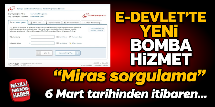 e-Devlet'ten yeni bomba