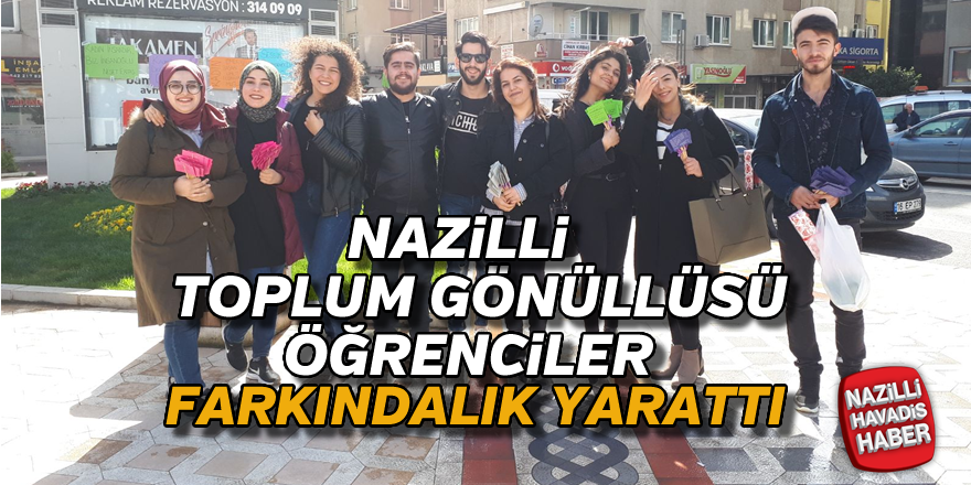 Nazilli'de üniversite öğrencileri Kadınlar Günü için farkındalık yarattı