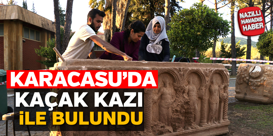 Karacasu'da kaçak kazı ile 2 bin yıllık lahit bulundu