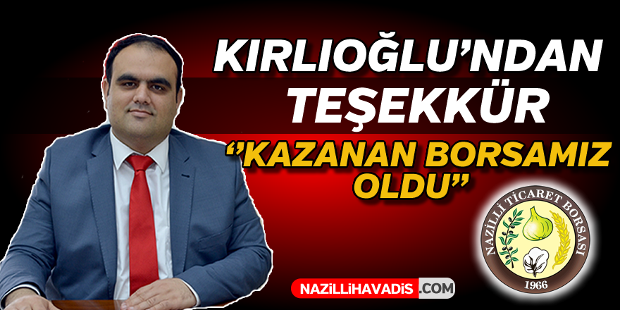 Nurettin Kırlıoğlu'ndan teşekkür