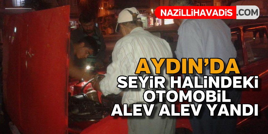 Seyir halindeki otomobil alev alev yandı