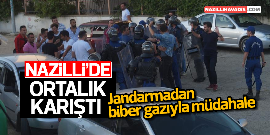 Nazilli'de jandarmadan biber gazıyla müdahale