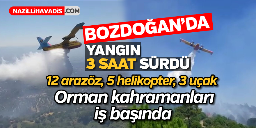 Bozdoğan'da yangın 3 saat sürdü