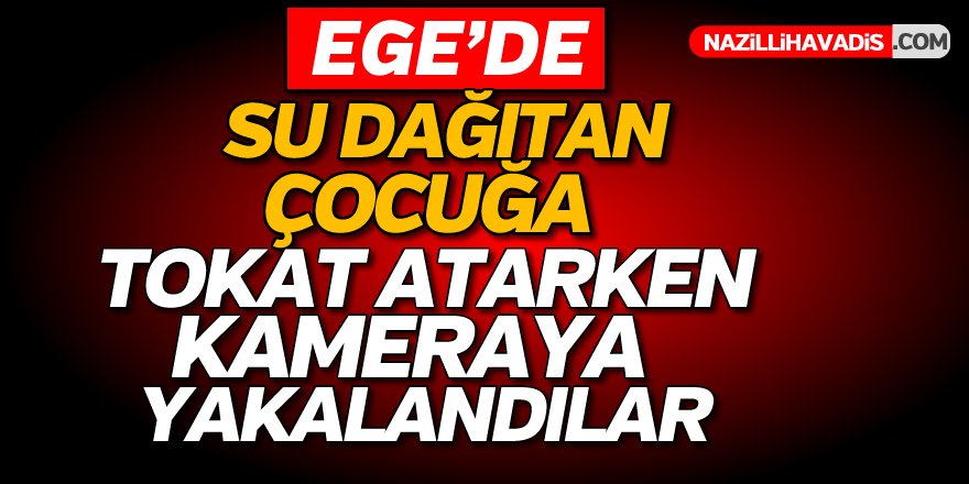 Su Dağıtan Çocuğa Tokat Atarken Görüntülendiler