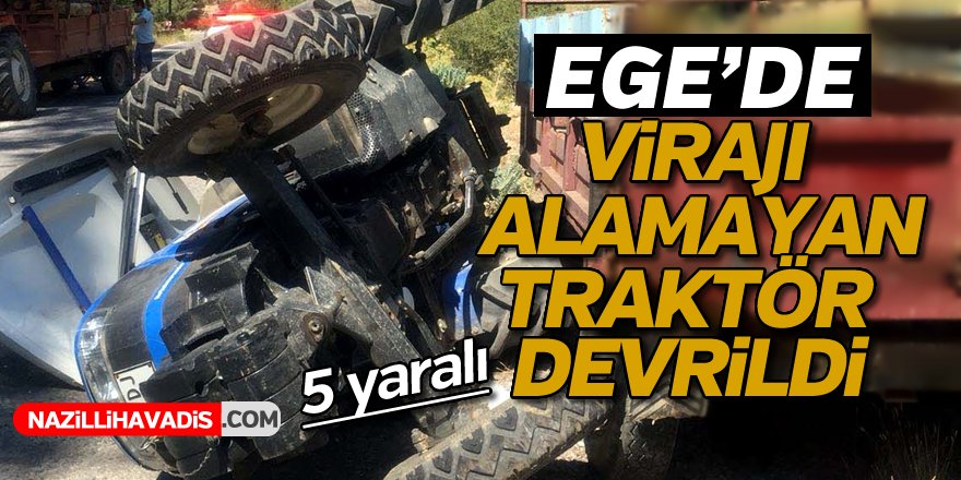 Virajı Alamayan Traktör Devrildi