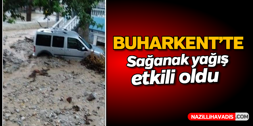 Buharkent'te sağanak yağış etkili oldu