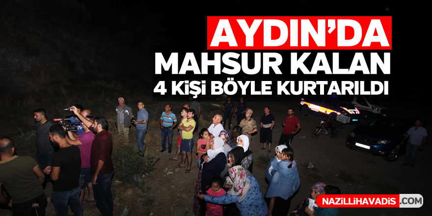 Aydın'da kayalıklarda mahsur kalan 4 kişi kurtarıldı