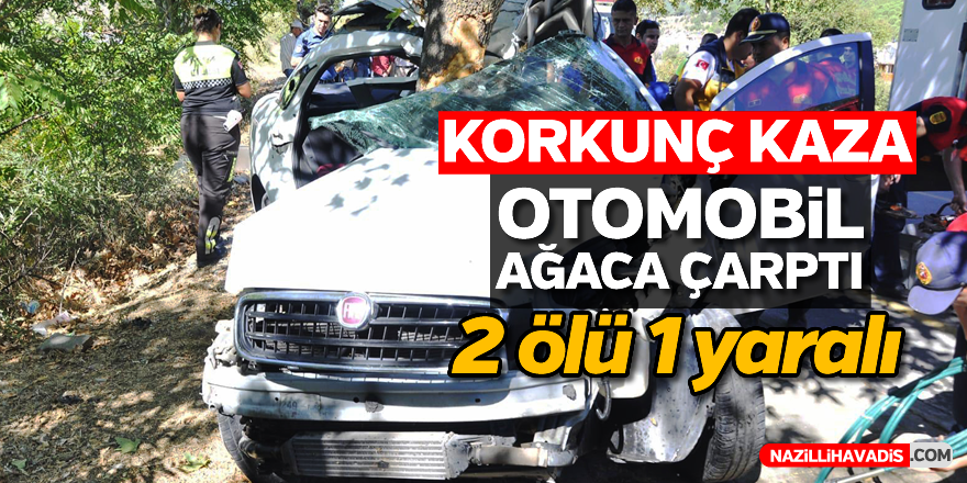 Otomobil ağaca çarptı: 2 ölü, 1 yaralı