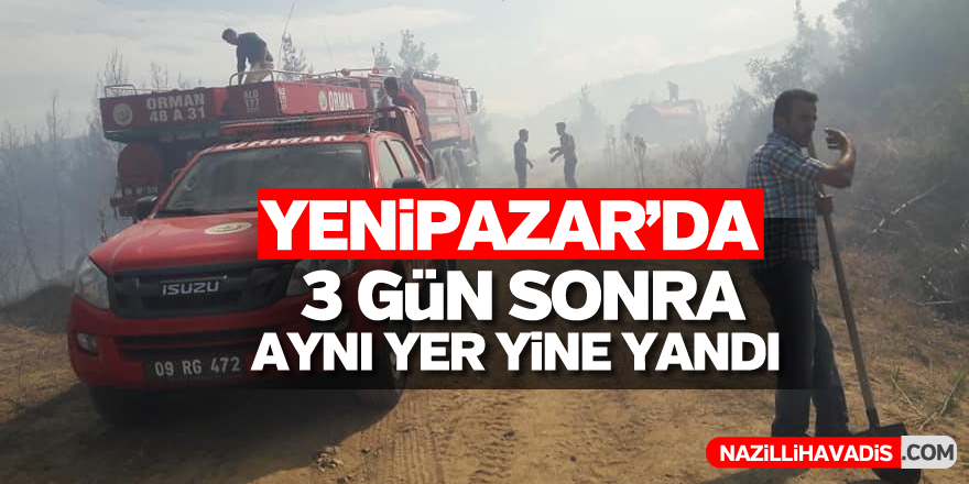 Yenipazar'da 3 gün sonra aynı yer yine yandı