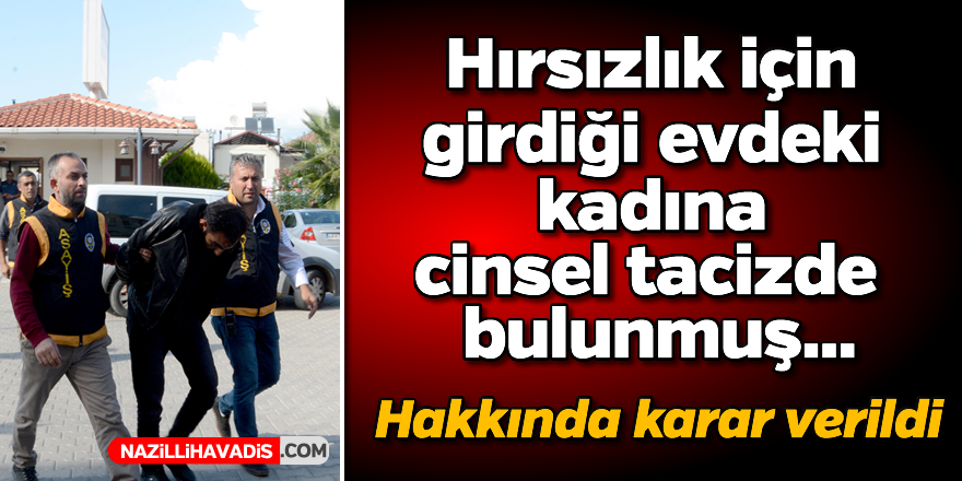 Hırsızlık için girdiği evdeki kadına cinsel tacizde bulunduğu iddiası