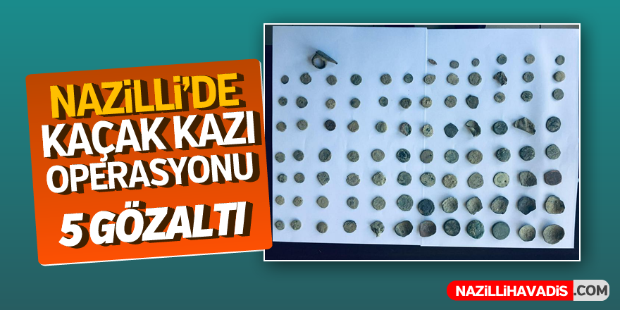 Nazilli'de kaçak kazı operasyonu