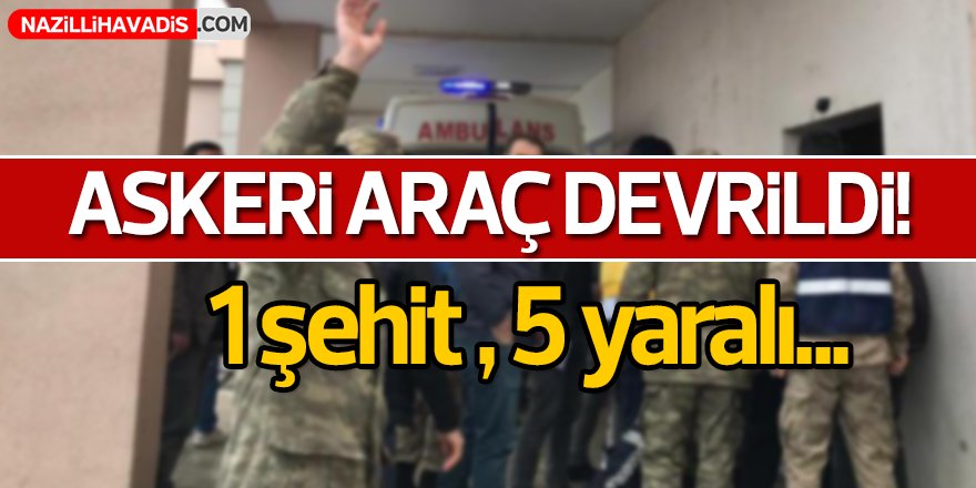 Askeri araç devrildi!