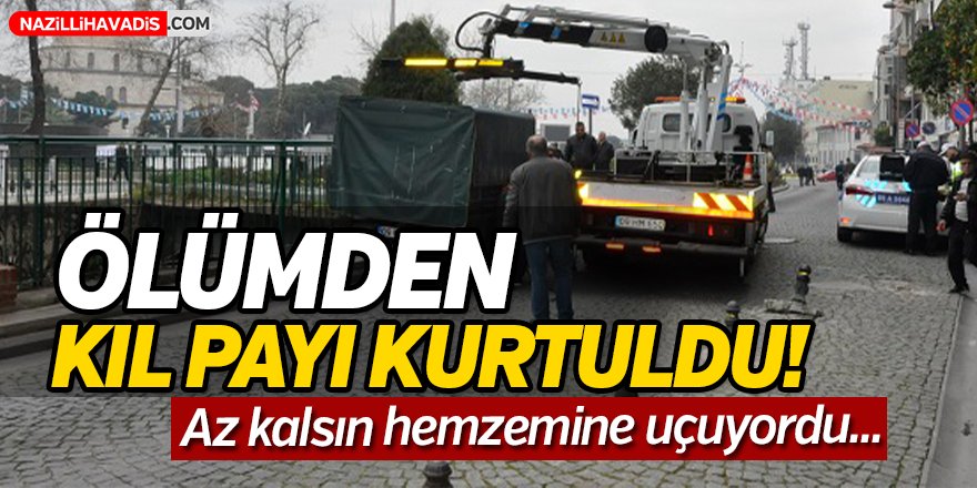 Dikkatsiz sürücü ölümden kıl payı kurtuldu!