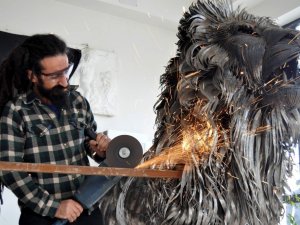 Atıklar'dan Yapılan 250 Kiloluk Dev Metal Arslan