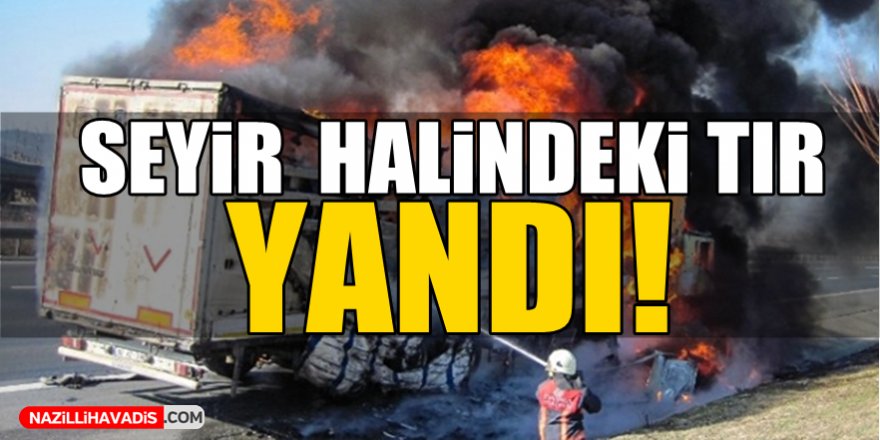 Seyir halindeki tır yandı!