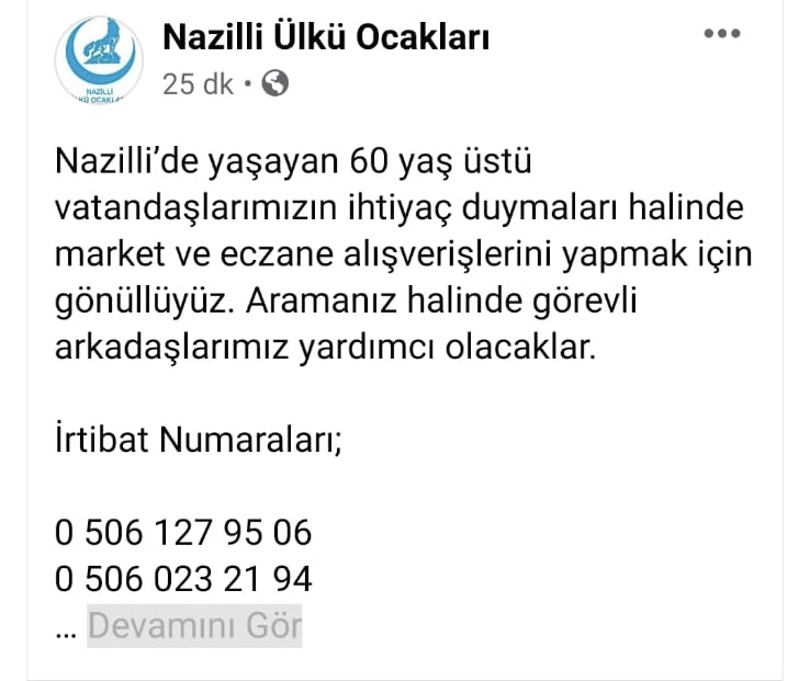 ÜLKÜ OCAKLARI’NDAN YAŞLILARA VEFA