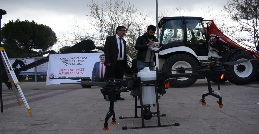 KARACASU KENDİNİ AŞTI...DRONE İLE  İLÇE DEZENFEKTE EDİLİYOR