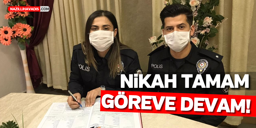 Korona aşklarına engel olamadı..Nikah sonrası göreve devam ettiler