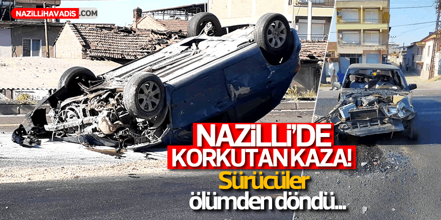 Nazilli'de iki otomobil çarpıştı:2 yaralı