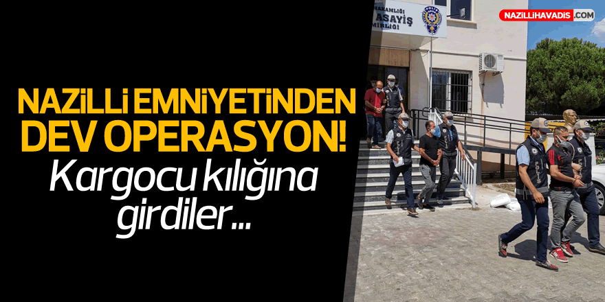 Nazilli'de polis ekipleri aranan 2 şüpheliyi kargocu kılığına girerek yakaladı