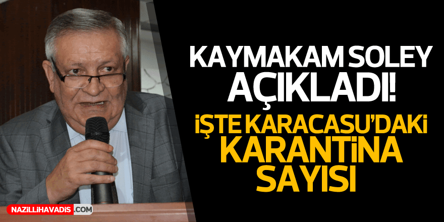 Karacasu Kaymakamı karantina sayısını açıkladı