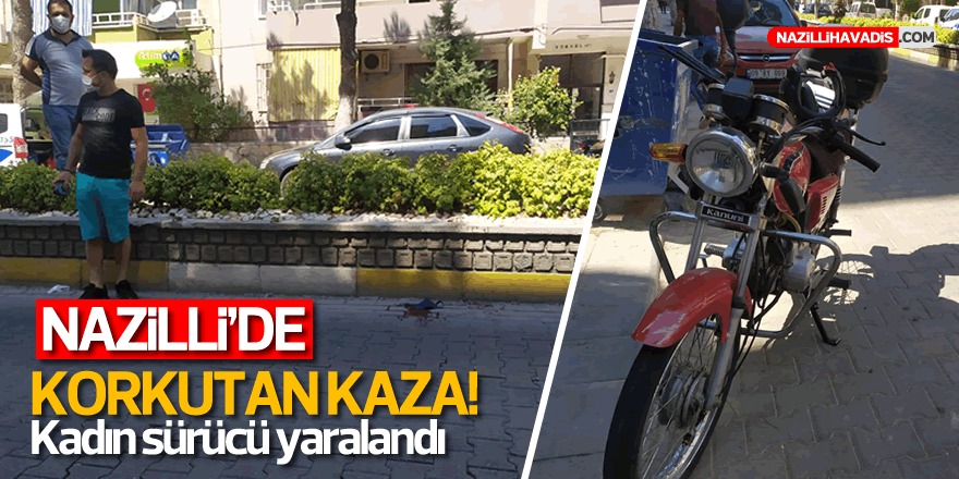 Nazilli'de motosiklet kazası: Kadın sürücü yaralandı