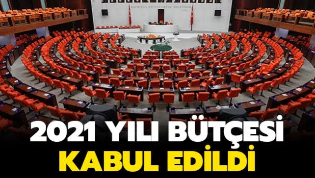 2021 Yılı Merkezi Yönetim Bütçe Kanun Teklifi TBMM Genel Kurulu'nda kabul edildi