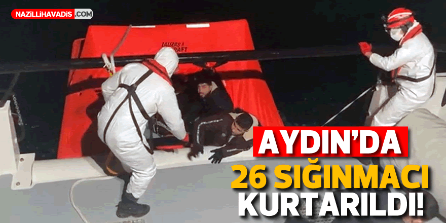 Aydın'da Türk kara sularına itilen 26 sığınmacı kurtarıldı