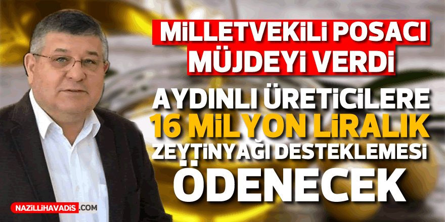 Aydınlı üreticilere 16 milyon liralık zeytinyağı desteklemesi ödenecek