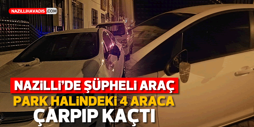 Park halindeki 4 araca çarpıp kaçtı