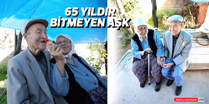 Aydınlı çift 65 yıllık evliliklerini "büyük bir sevgi" ile sürdürüyor