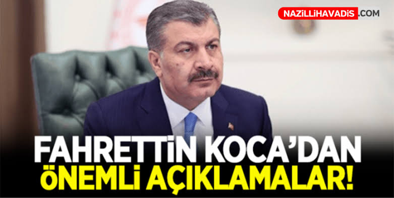 Sağlık Bakanı Koca, il bazında 7 günlük Kovid-19 vaka sayılarını açıkladı