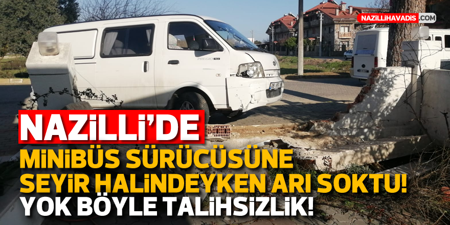 Nazilli'de minibüs sürücüsüne seyir halindeyken arı soktu