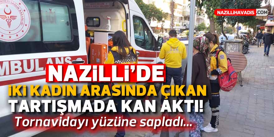 NAZİLLİ'DE İKİ KADIN ARASINDA ÇIKAN TARTIŞMADA KAN AKTI