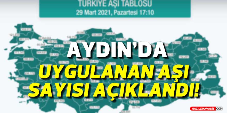 Aydın'da uygulanan aşı sayısı açıklandı