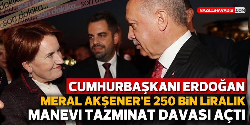 Cumhurbaşkanı Erdoğan, Akşener hakkında 250 bin liralık manevi tazminat davası açtı