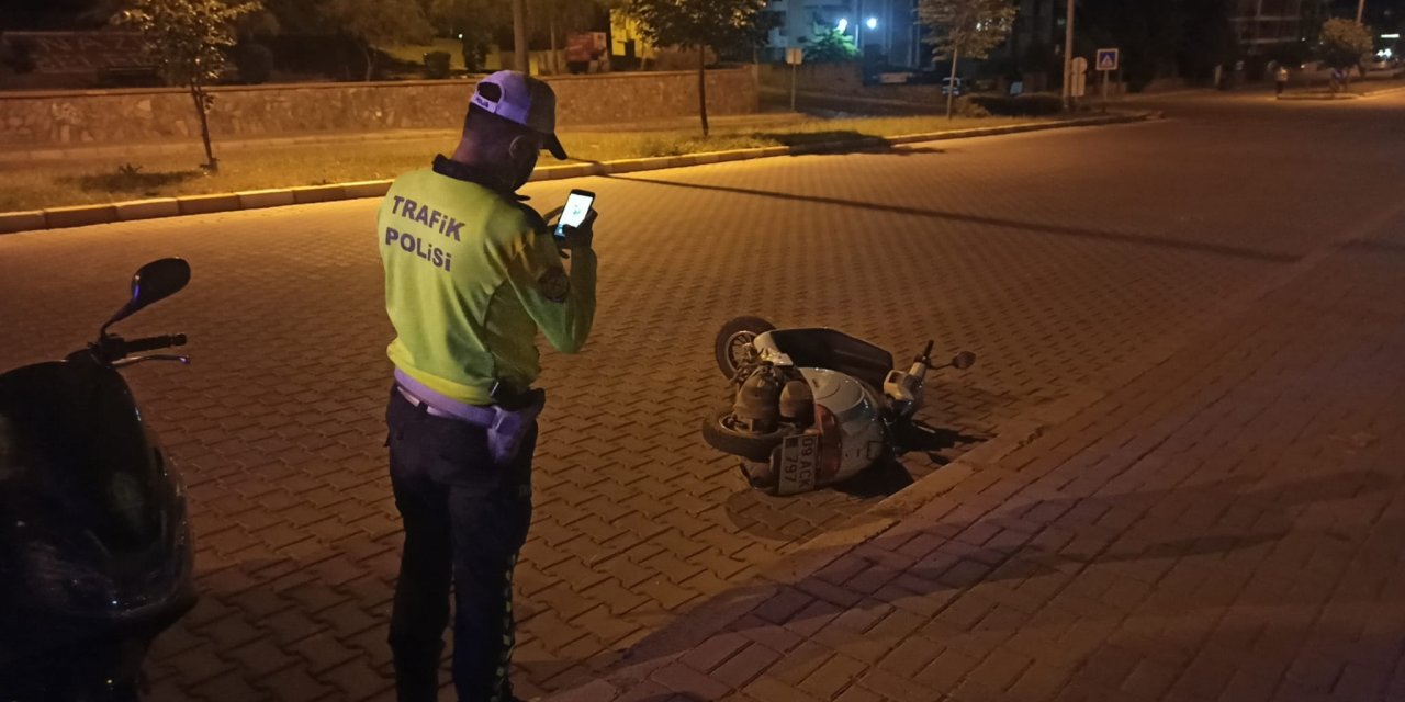 Nazilli'de motosikletten düşen kişi yaralandı