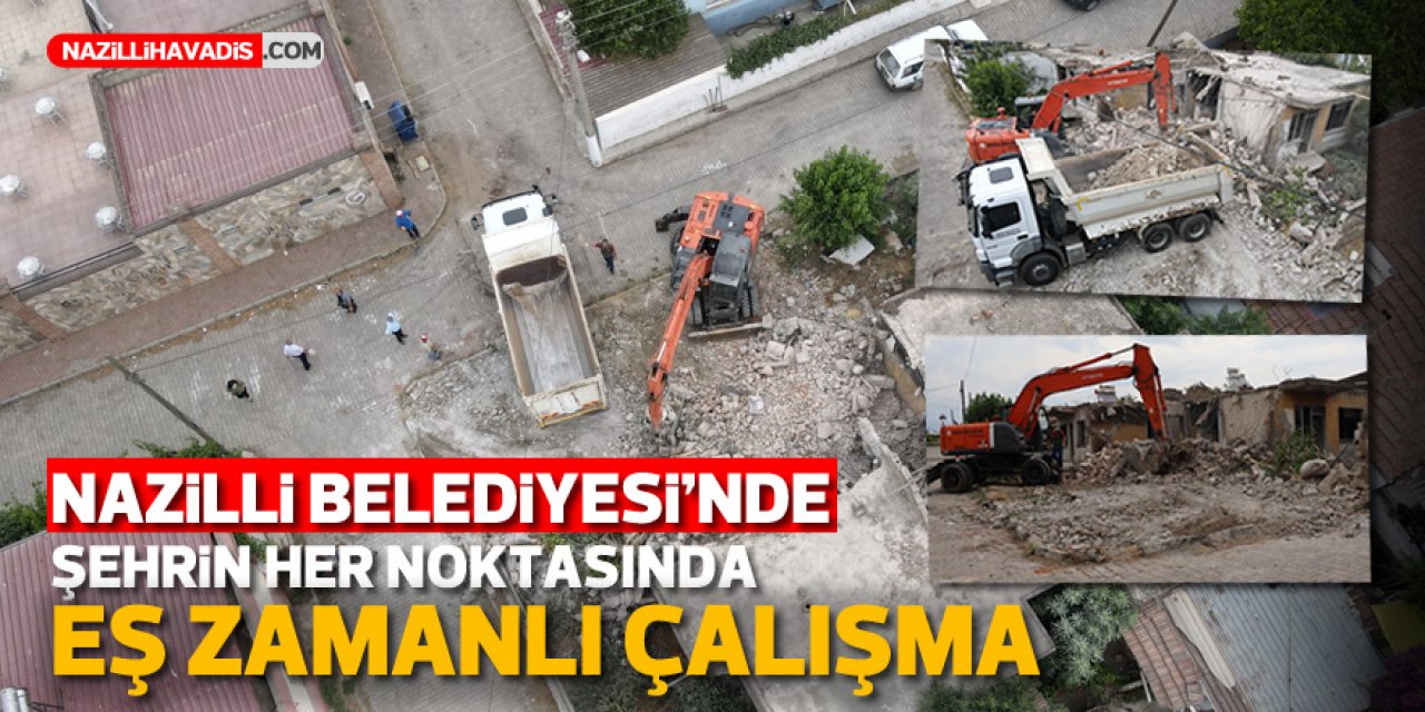 Nazilli Belediyesi ekipleri Sümer Mahallesi’nde bulunan metruk binaların yıkım çalışmalarına başladı.