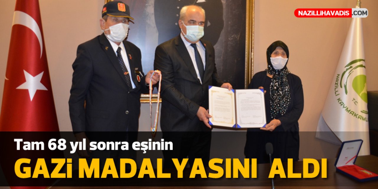 Nazilli’de gazinin madalyası eşine  teslim edildi