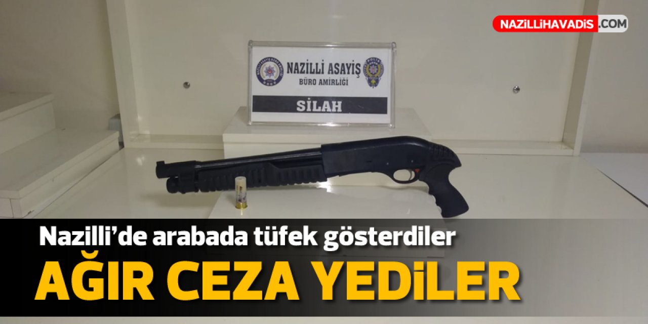 Nazilli’de arabada tüfek gösteren 4 şahıs yakalandı