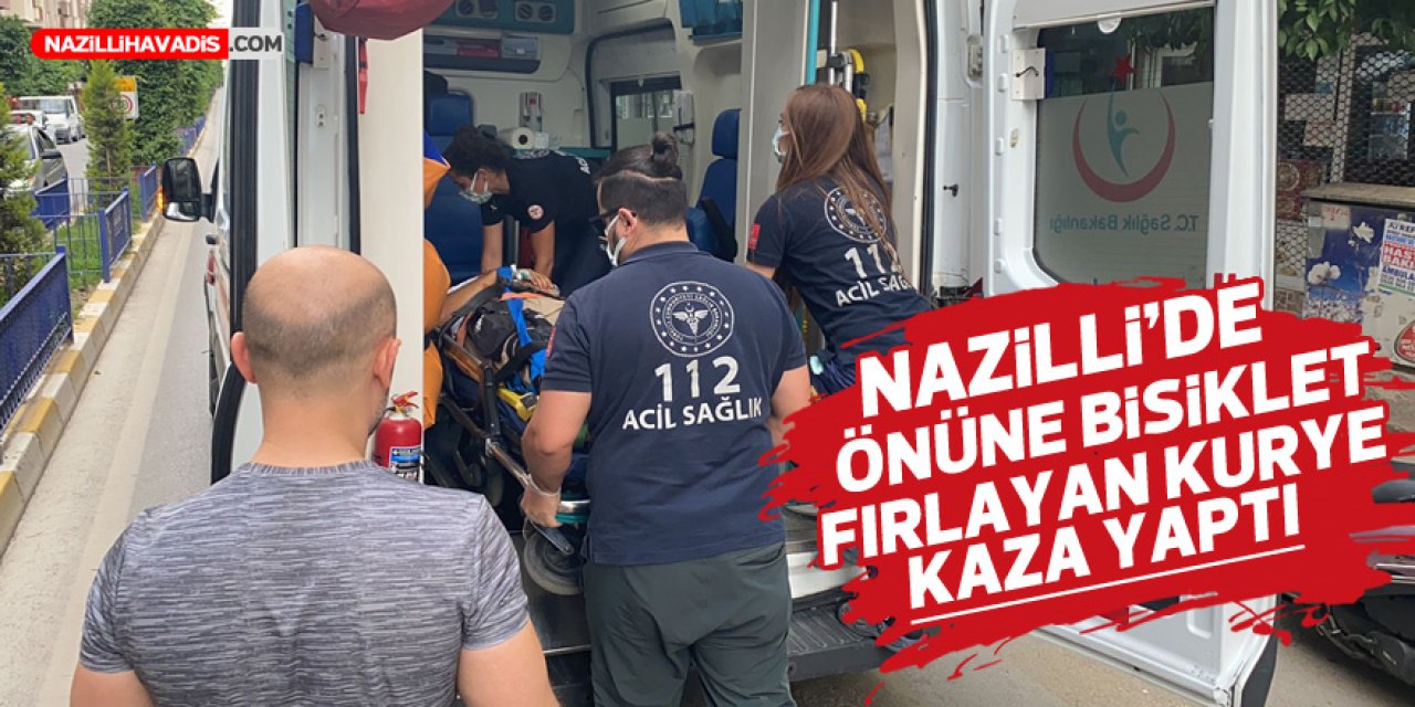 Nazilli’de motokurye dengesini kaybetti : 1 yaralı