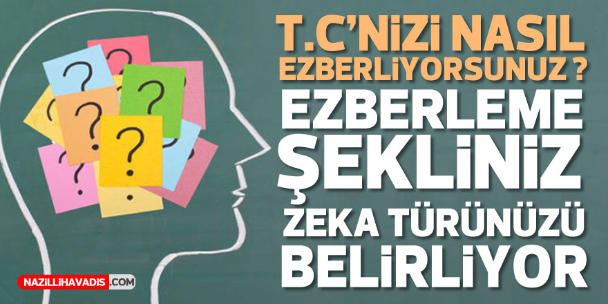 T.C'nizi nasıl ezberliyorsunuz? Ezberleme şekliniz zeka türünüzü belirliyor